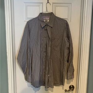 Joseph Men's Gray Patterned Button Down Shirt
